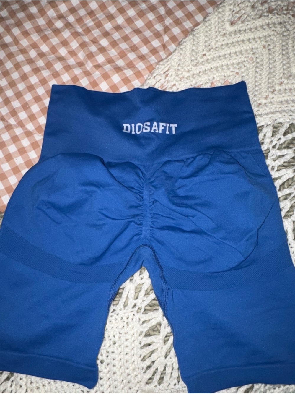DiosaFit Women's Royal Blue High-Rise Athletic Bike Shorts